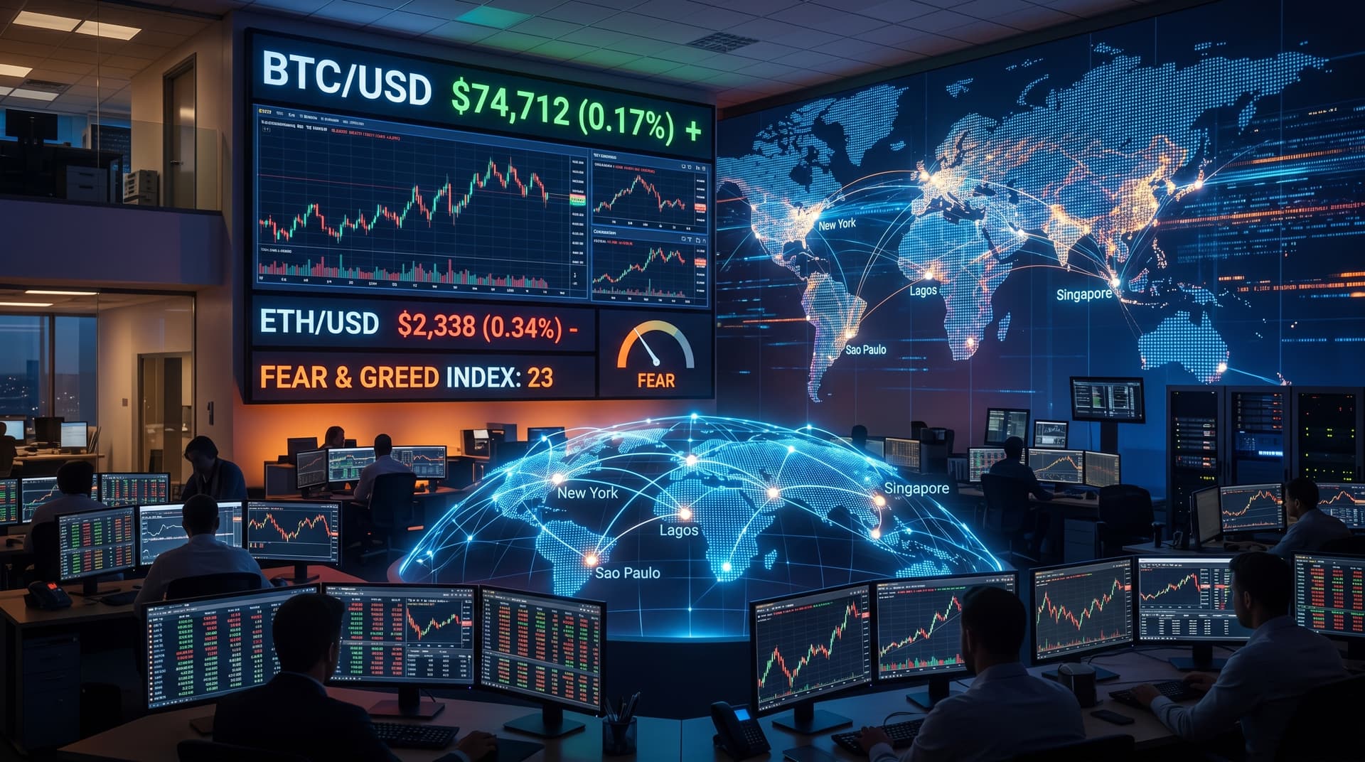 Best Cryptocurrency Stocks Resilient: BTC $74,712, Fear Index 23