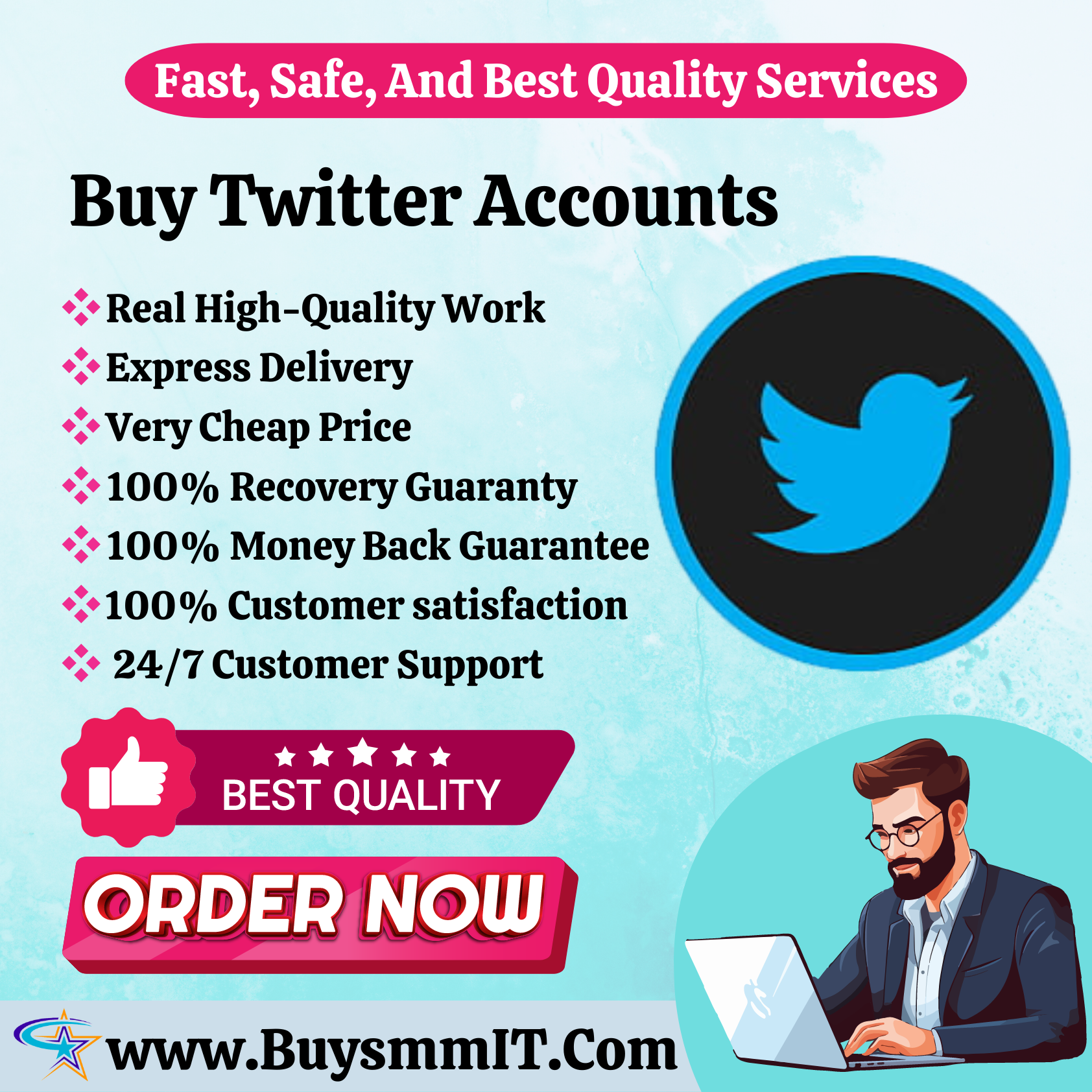 Buy Twitter Accounts - Real, Active, Safe,And Verified