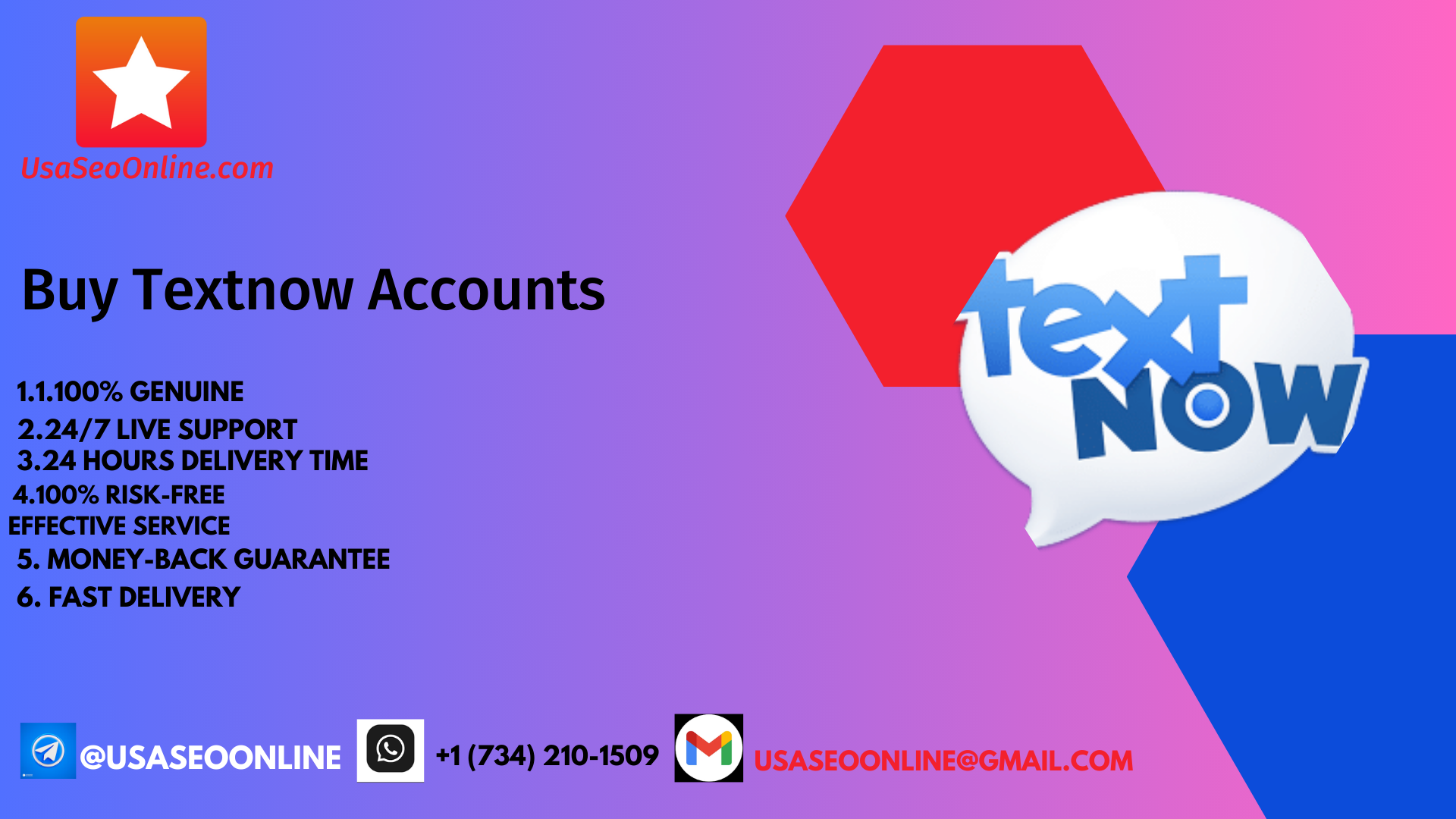 Buy Textnow Accounts - USA SEO Online