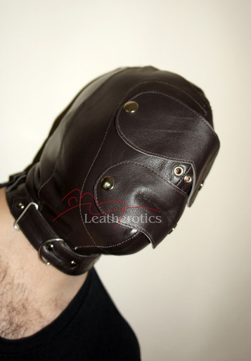 Buy Leather Isolation Hood With Gag | Leatherotics US