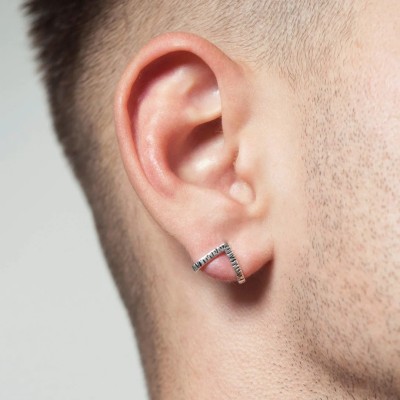 MEN'S TRIANGLE SILVER STUD EARRINGS Profile Picture