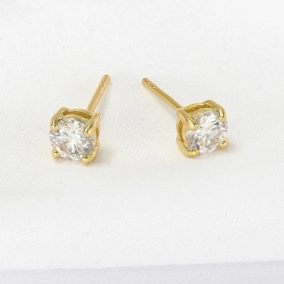 4 MM MOISSANITE GOLD STUD EARRINGS Profile Picture