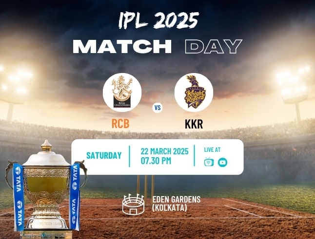 IPL 2025 Live: RCB vs KKR Match in T20's Biggest Tournament