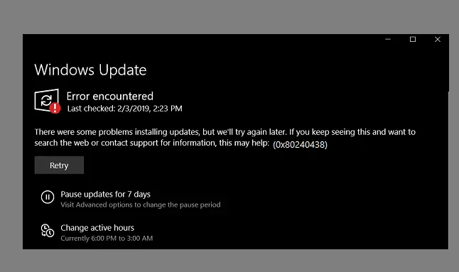 How to fix Windows 10/11 Update Error Code 0x80240438