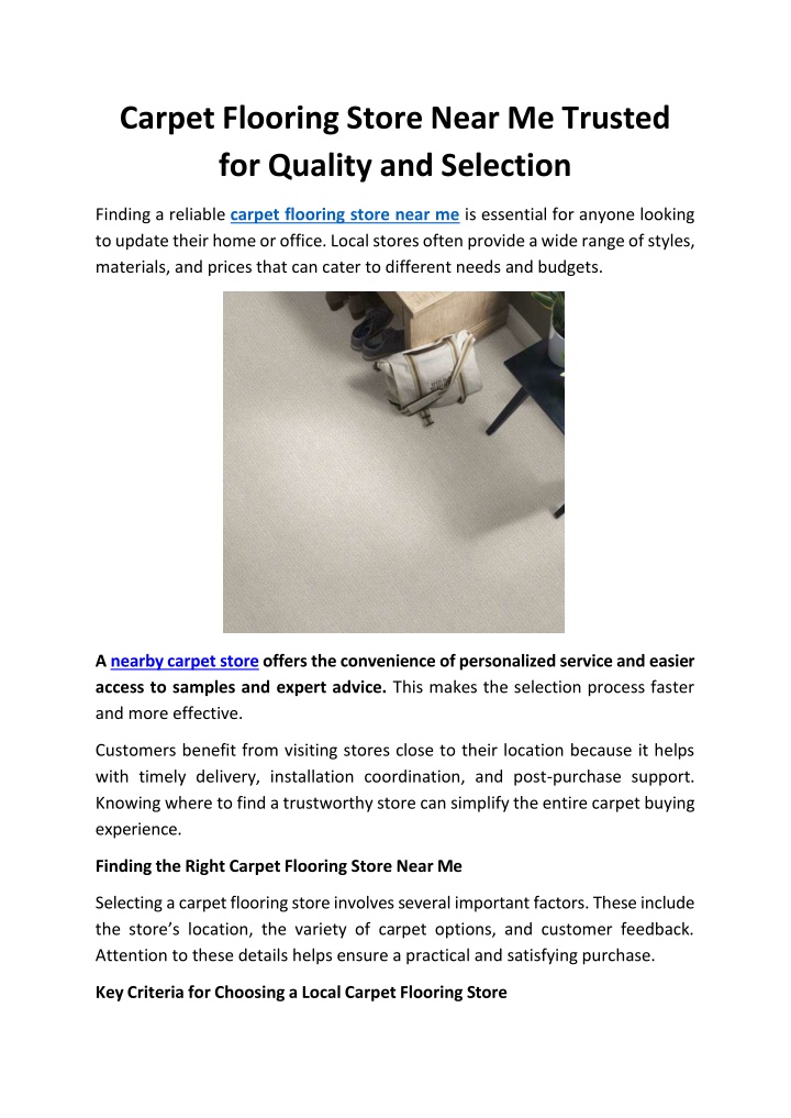 PPT - Carpet Flooring Store Near Me Trusted for Quality and Selection PowerPoint Presentation - ID:14258602