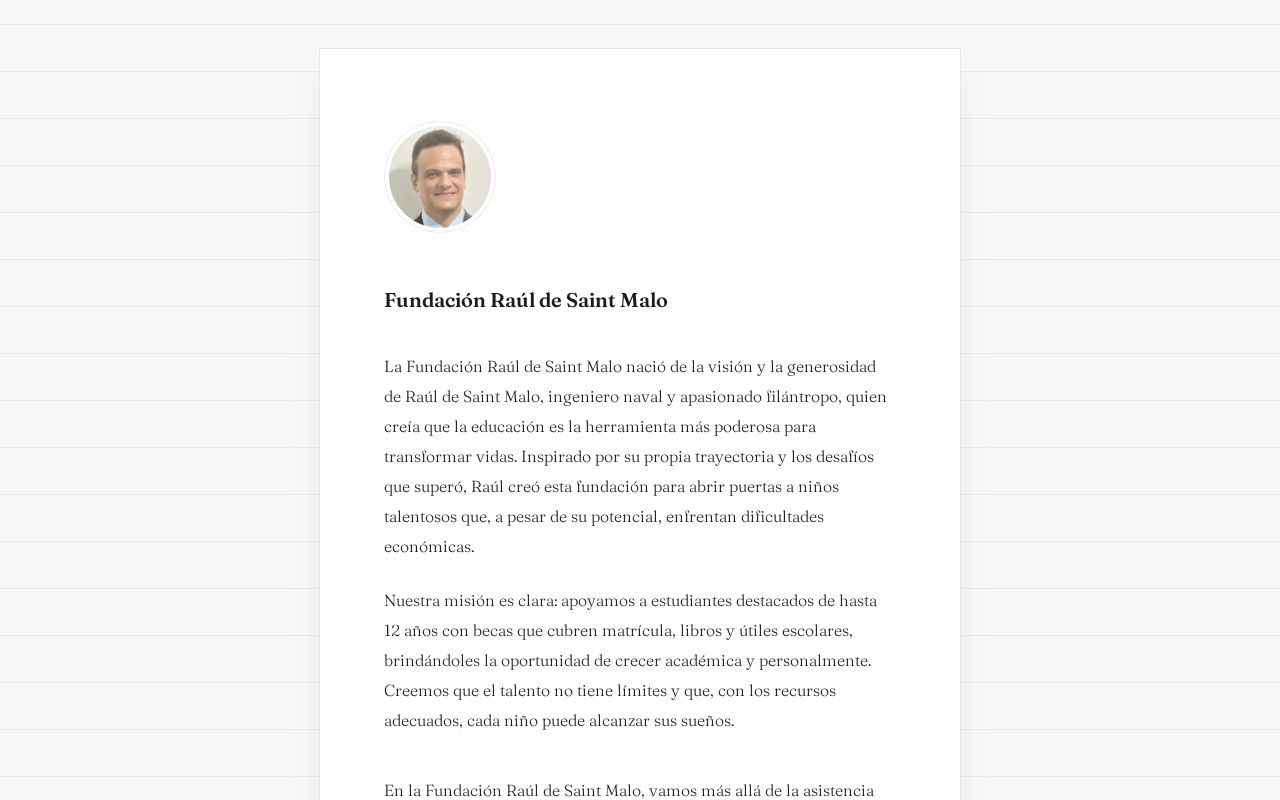 Fundación Raul de Saint Malo – Educación para todos