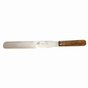 SPATULA 30X300MM FLAT END WITH WOODEN HANDLE SS EACH
