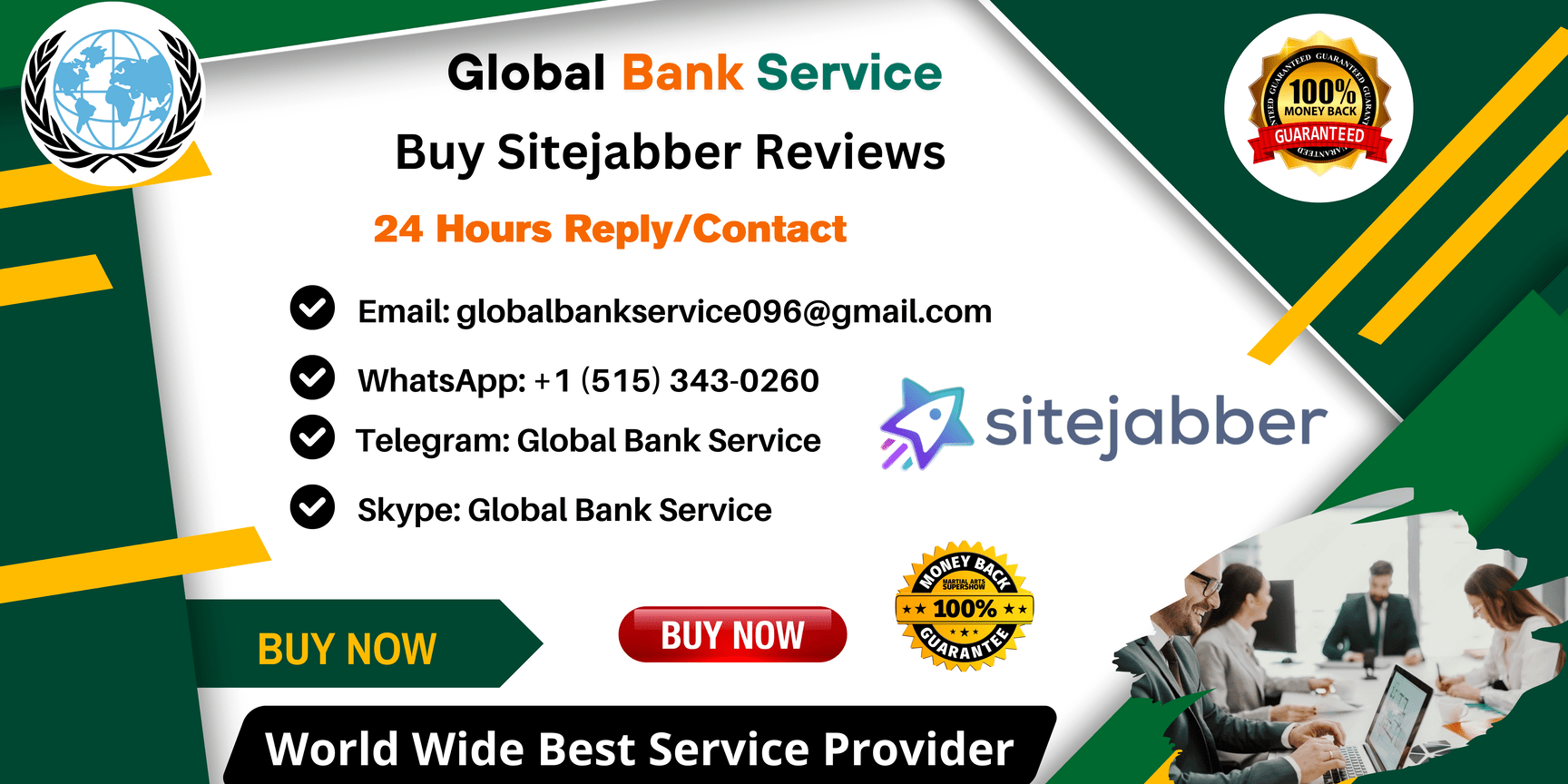 Buy Sitejabber Reviews - Global Bank Service