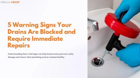 5 Warning Signs Your Drains Are Blocked and Require Immediate Repairs